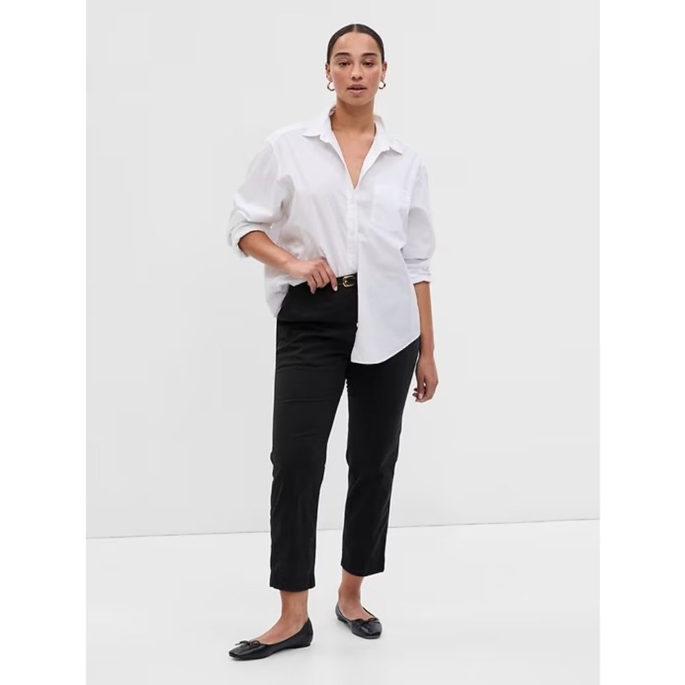 New Gap Slim Fit Downtown Khakis Pants 8 Black A276